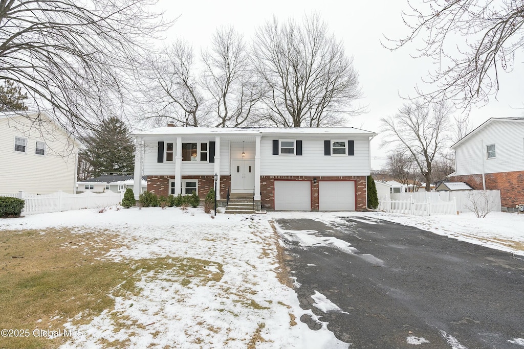 bi-level home with a garage