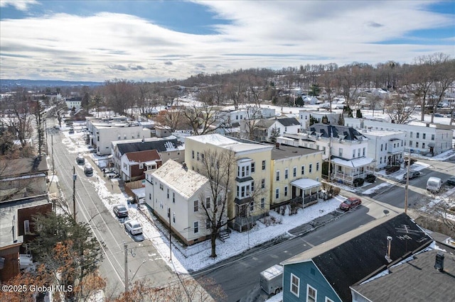 view of snowy aerial view