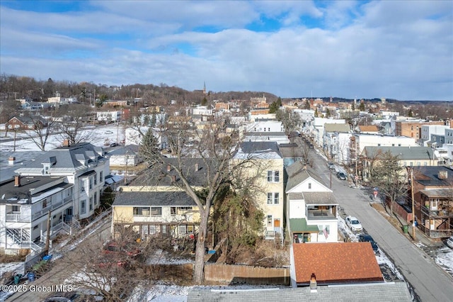 view of snowy aerial view