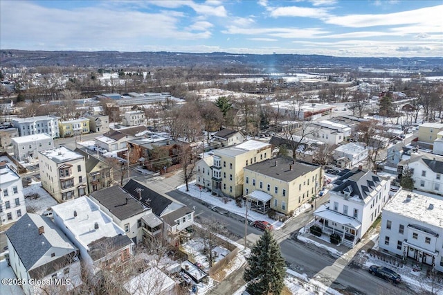 view of snowy aerial view