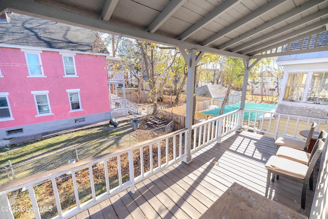 view of wooden deck