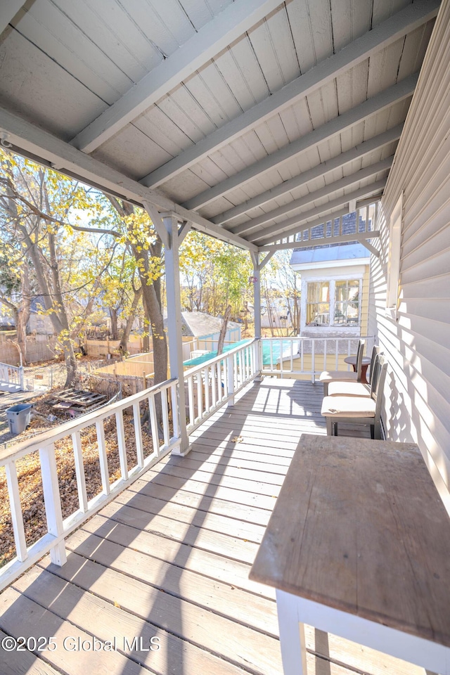 view of wooden deck