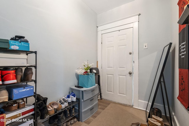 foyer with hardwood / wood-style floors