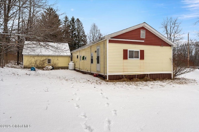 view of snowy exterior