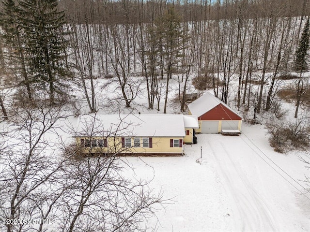 view of snowy aerial view