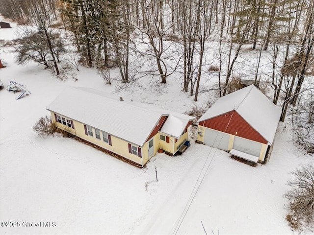 view of snowy aerial view