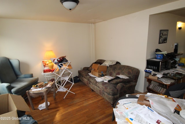 living room featuring hardwood / wood-style flooring