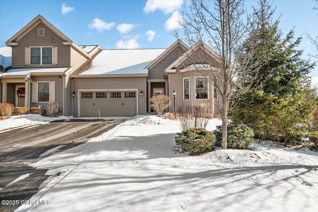 view of front of property featuring a garage