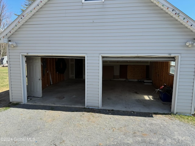 view of garage