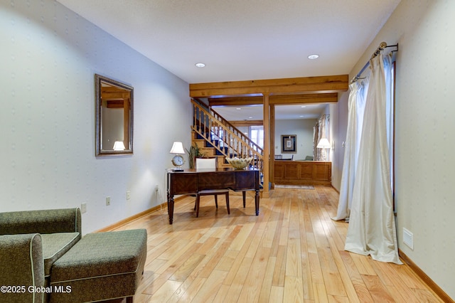 hall featuring hardwood / wood-style floors