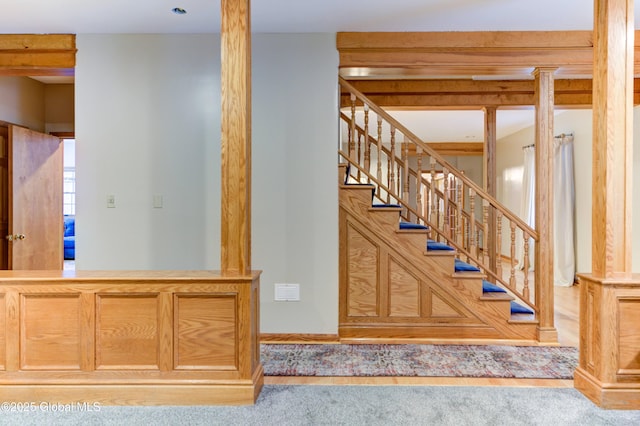 stairway with carpet