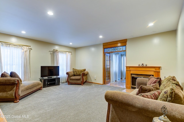 view of carpeted living room