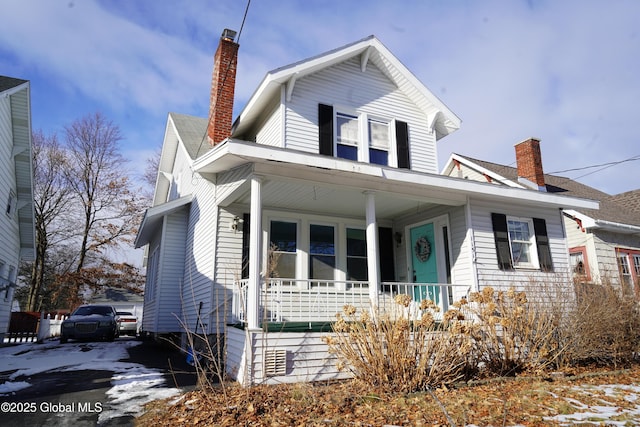 view of front of home with covered porch