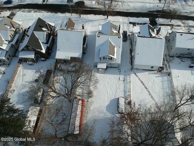 view of snowy aerial view