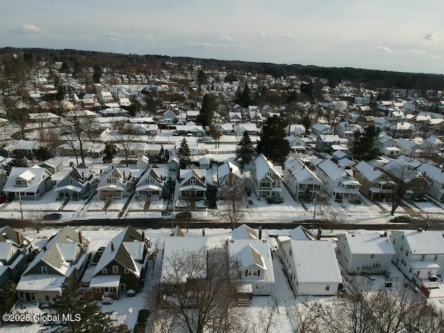 view of snowy aerial view