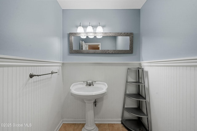 bathroom with tile patterned flooring