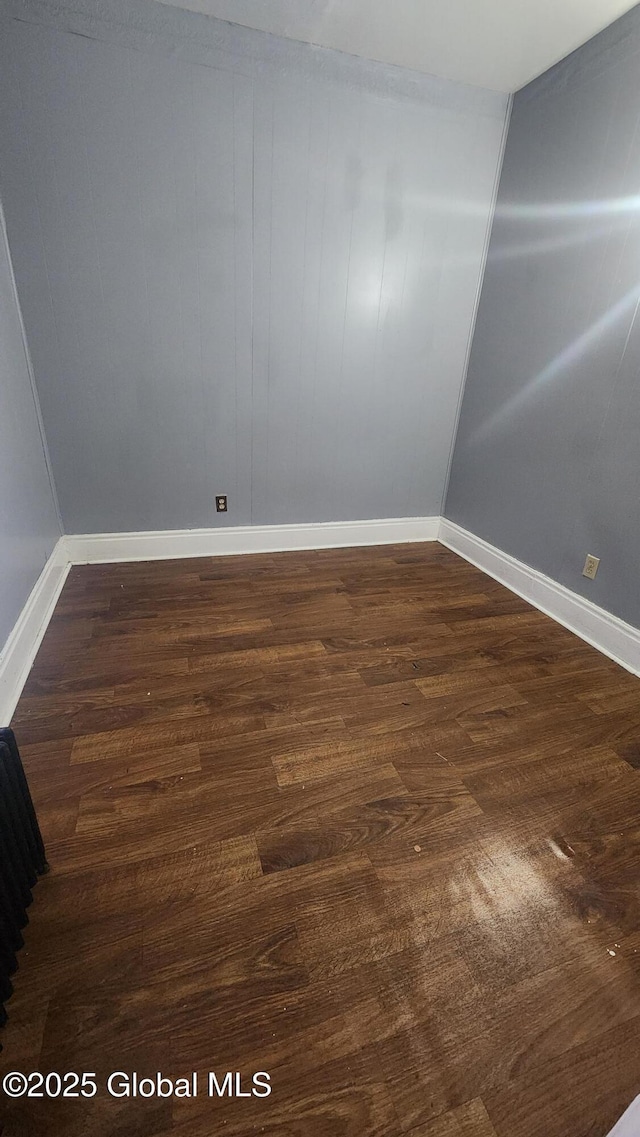 spare room featuring dark wood-type flooring