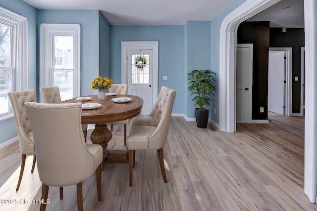 5 E Green St, Johnstown, NY 12095 - dining room featuring light wood-style floors and baseboards