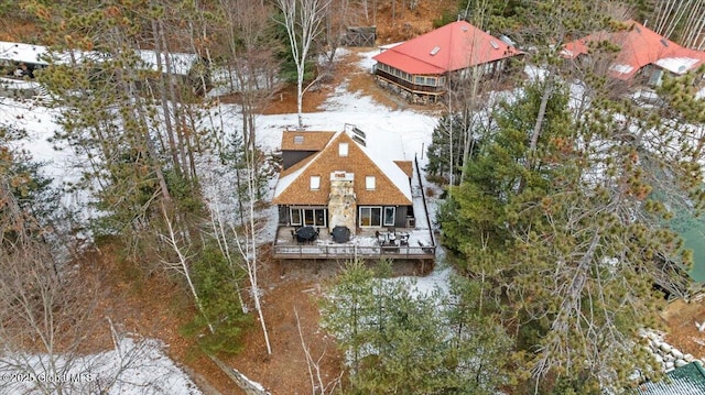 view of snowy aerial view