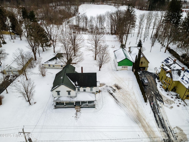 view of snowy aerial view