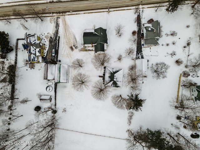 view of snowy aerial view