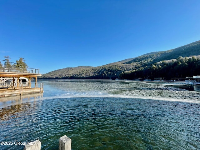 property view of water featuring a mountain view