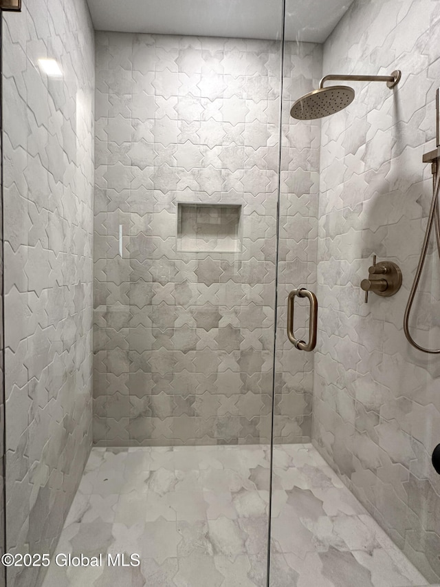 full bathroom with a stall shower