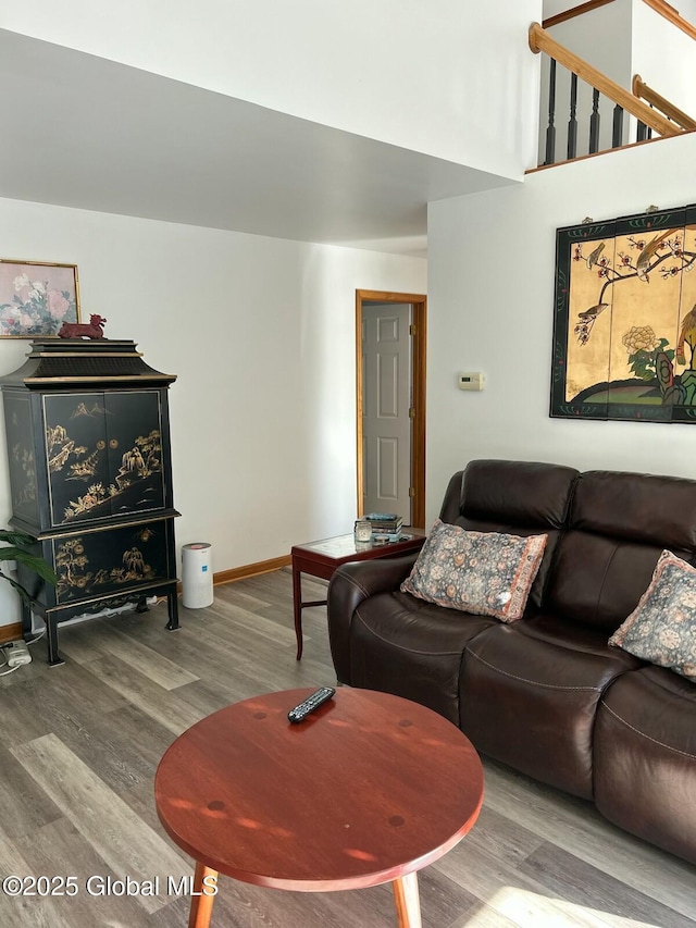 living room featuring hardwood / wood-style floors