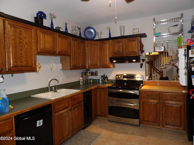 kitchen with double oven range, dishwasher, and sink