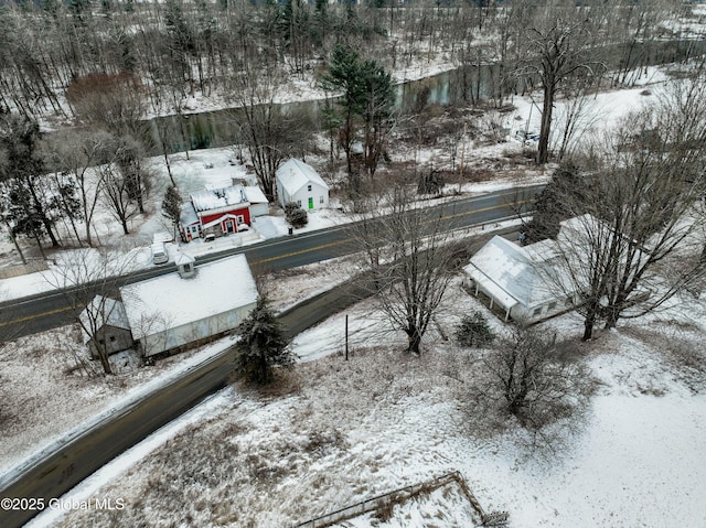 view of snowy aerial view