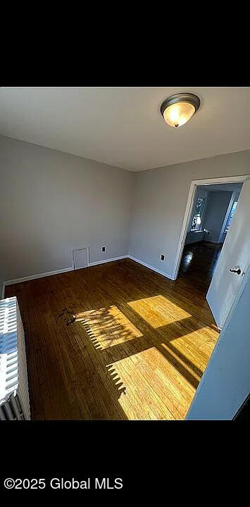 empty room featuring dark wood-type flooring