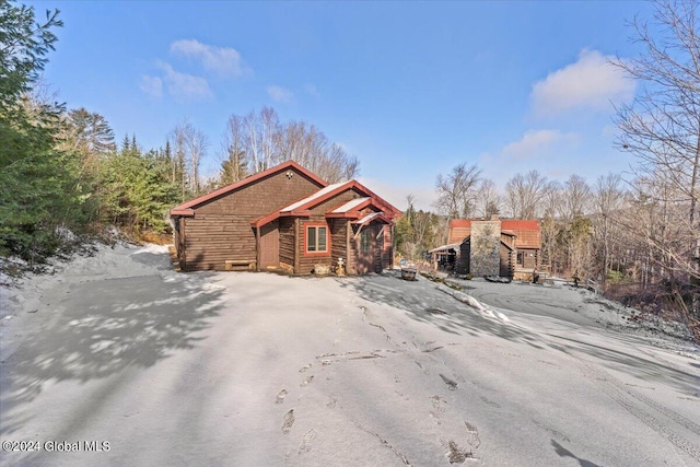 view of log home