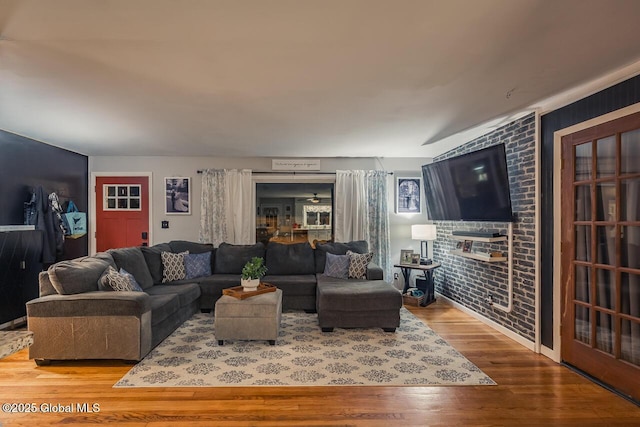 living room with wood-type flooring