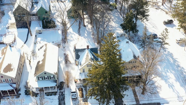 view of snowy aerial view