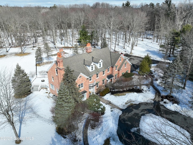 view of snowy aerial view