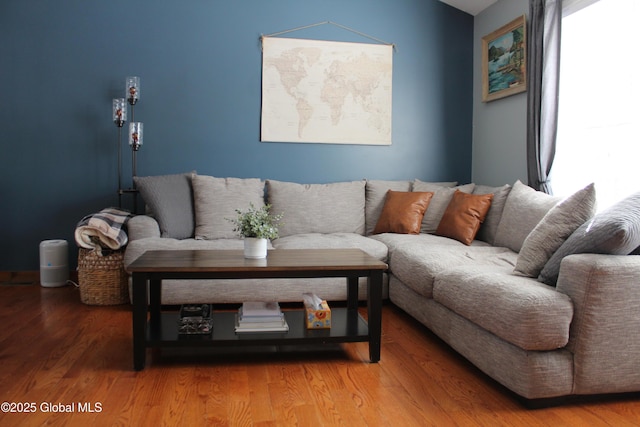 living room featuring hardwood / wood-style floors