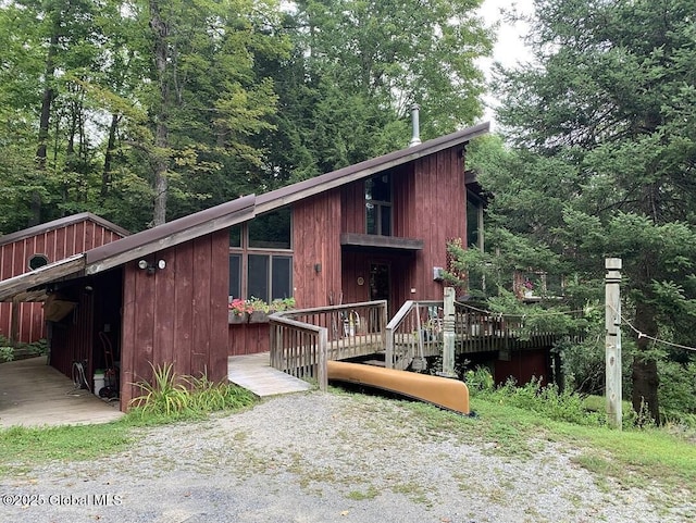 view of front of property featuring a deck