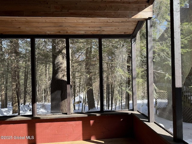 view of unfurnished sunroom