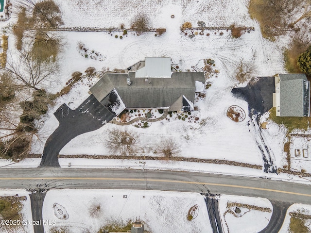 view of snowy aerial view