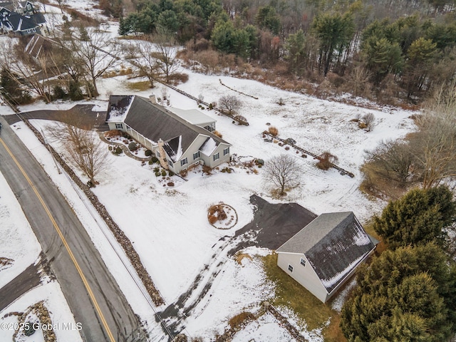 view of snowy aerial view