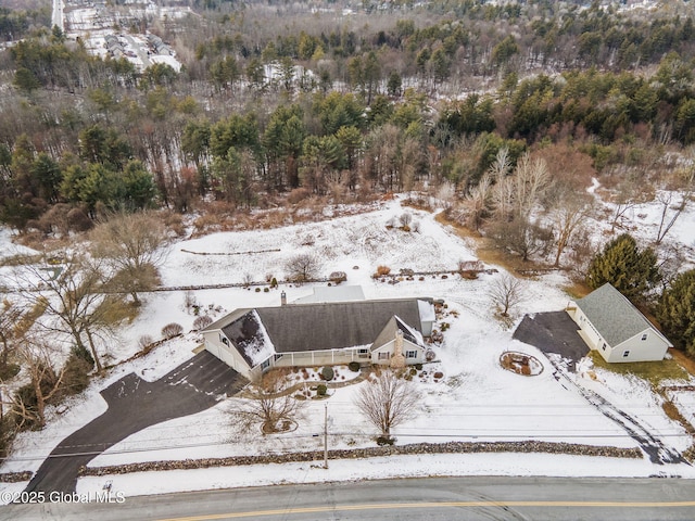 view of snowy aerial view