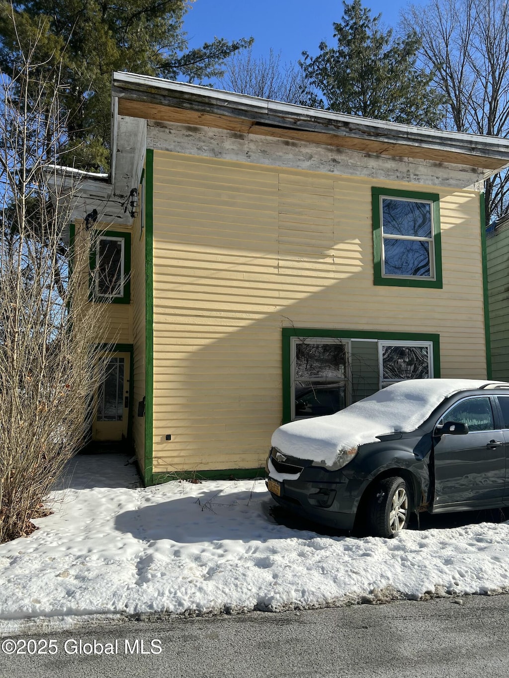 view of snowy exterior