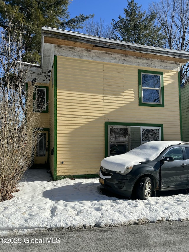 view of snowy exterior