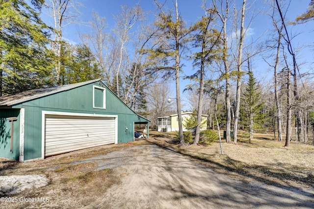 758 S Shore Rd E, Caroga Lake, Caroga, NY 12032 - detached garage with dirt driveway
