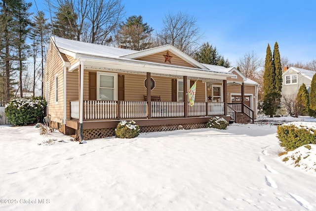 view of front of home featuring covered porch