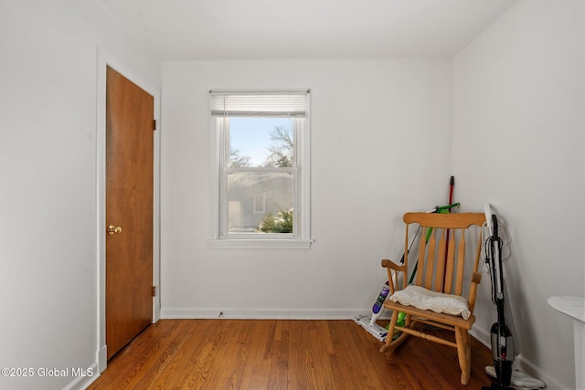 living area with light wood-type flooring