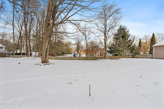 view of snowy yard