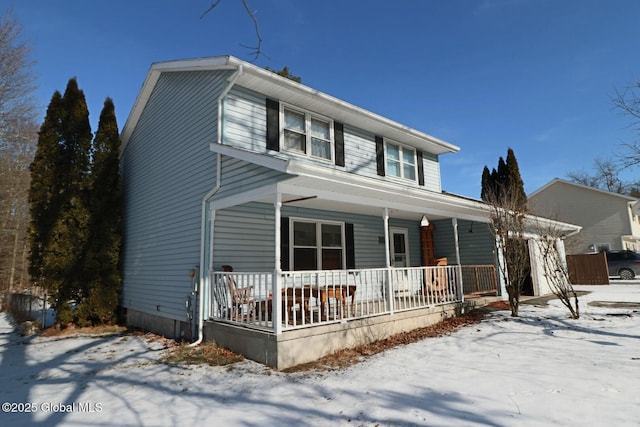 front facade with covered porch