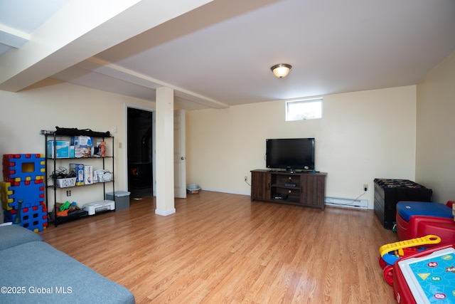 game room featuring wood-type flooring