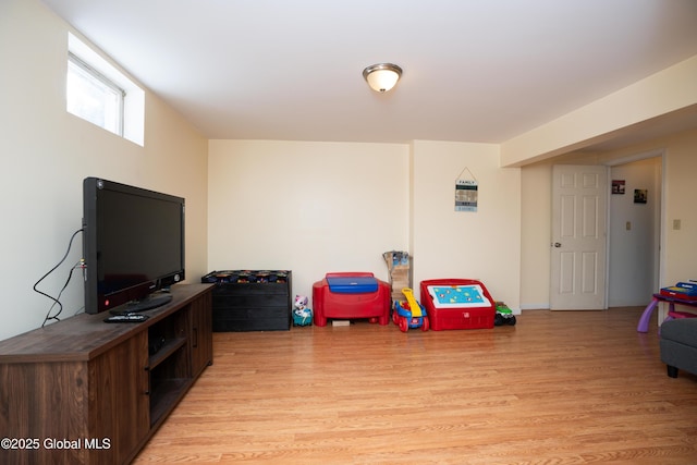 playroom featuring light hardwood / wood-style flooring